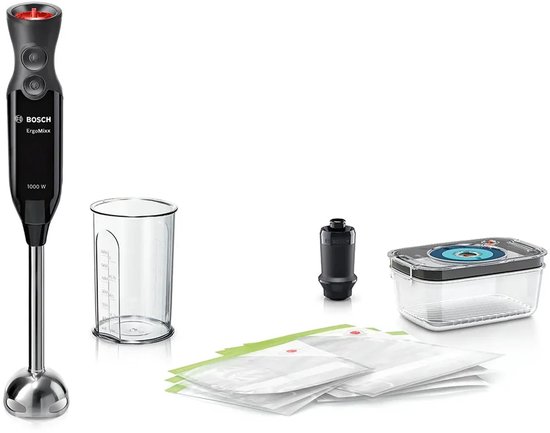 Bosch MS6CB61V1 Ergomixx - Staafmixer - 1000W - Inclusief vacuüm-accessoires - Zwart van Bosch — afbeelding 5
