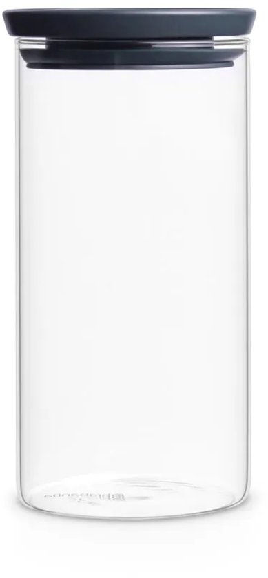 Brabantia Bocal en verre empilable 1,1 litre - Dark Grey