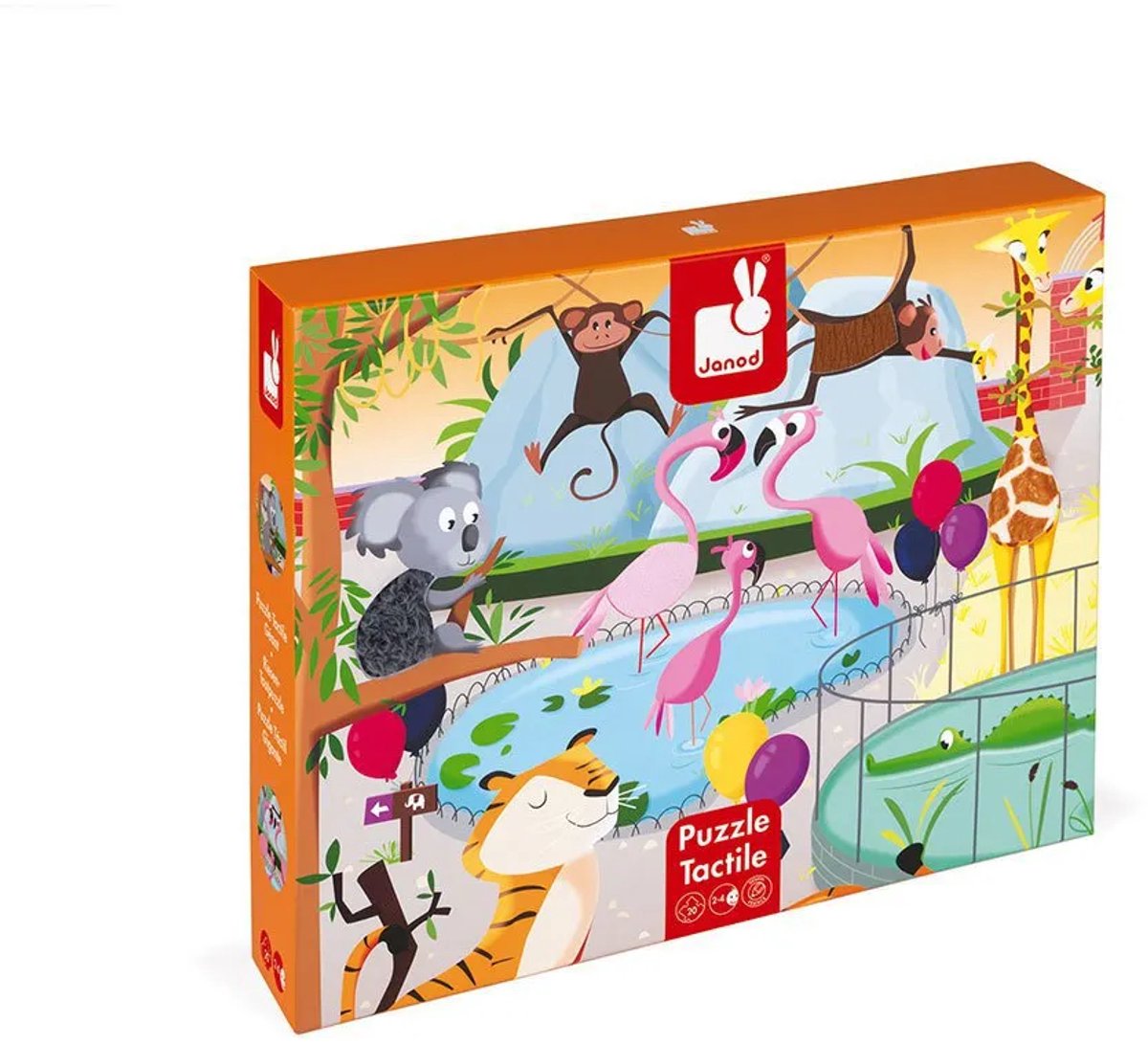 Janod - Voelpuzzel - Een dag in de dierentuin - 20 Grote stuks — afbeelding 18