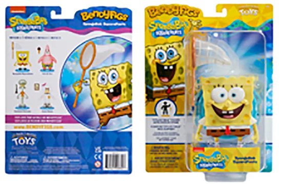 Noble Collection SpongeBob Schwammkopf Bendyfigs – Biegefigur Ca. 12 Cm – Aus PVC & ABS – In Blisterverpackung