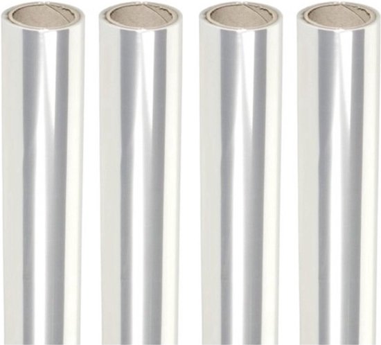 Inpakpapier - (4 STUKS) - Transparant - 500 x 70 cm - Bloemenfolie- Transparante Folie - Cellofaan - Cadeaupapier - Inpakfolie