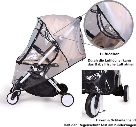 Regenhoes voor buggy - Regenhoes Kinderwagen - BPA vrij - Universele Regenhoes Kinderwagen met Kijkvenster - Regenhoes Kinderwagen Universeel - Buggy Hoes - Kinderwagenaccessoire - Buggy Regenhoes - Wandelwagen - Transparant - EVA Regenhoes van Amazinggirl — afbeelding 4