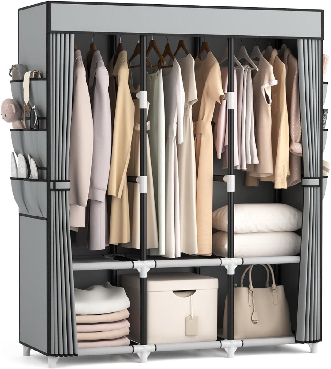 White-Label® Dressing Kasten - Kledingkast - Kledingkasten Slaapkamer - Organizer - Grijs
