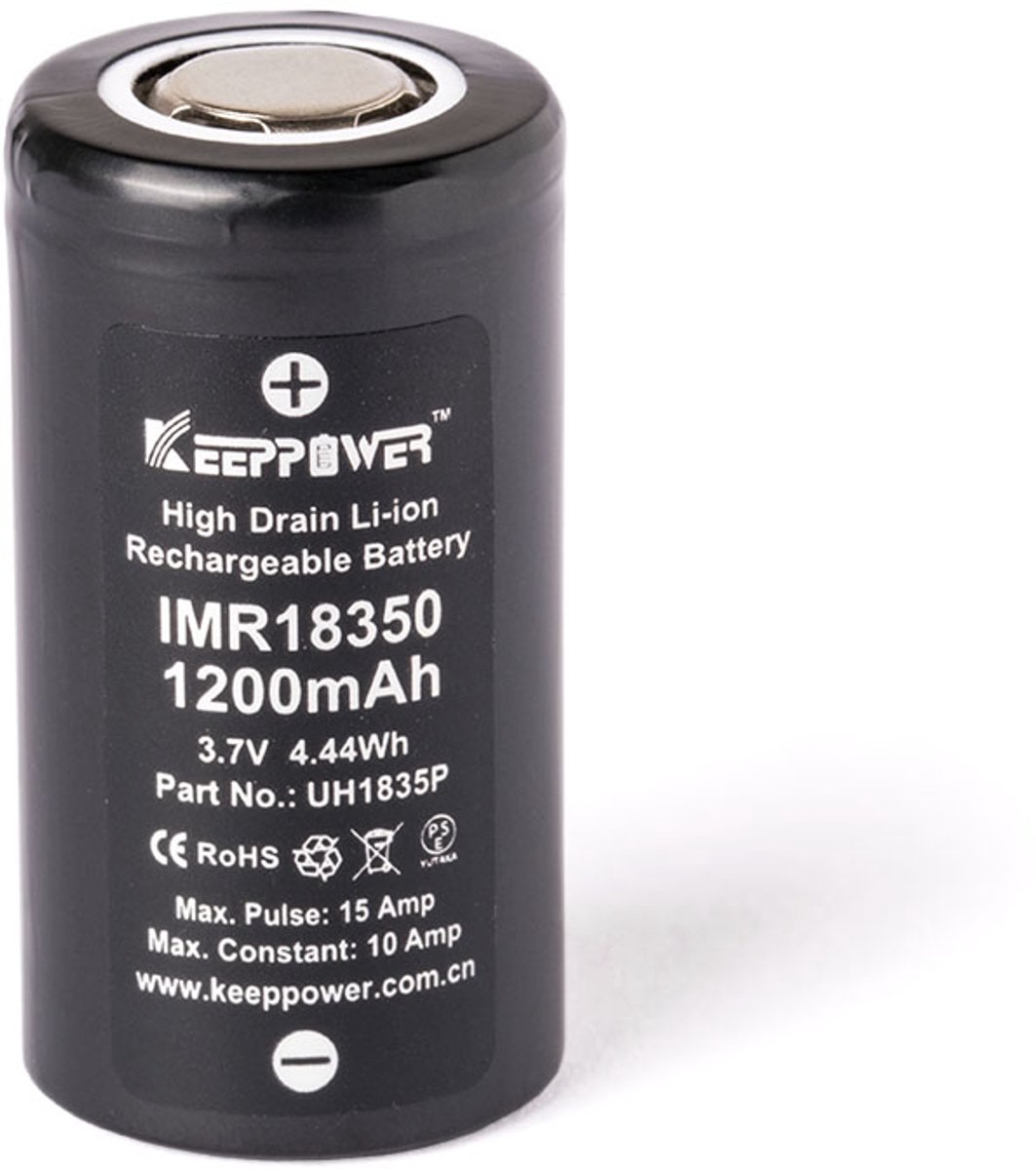 Keepower IMR18350 1200mAh - 10A li-ion batterij