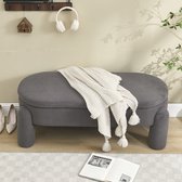 Banc de rangement élégant et moderne pour chambre, dressing, entrée et salon, avec espace de rangement, tissu chenille de haute qualité et structure en bois massif, banc antidérapant (Grijs)