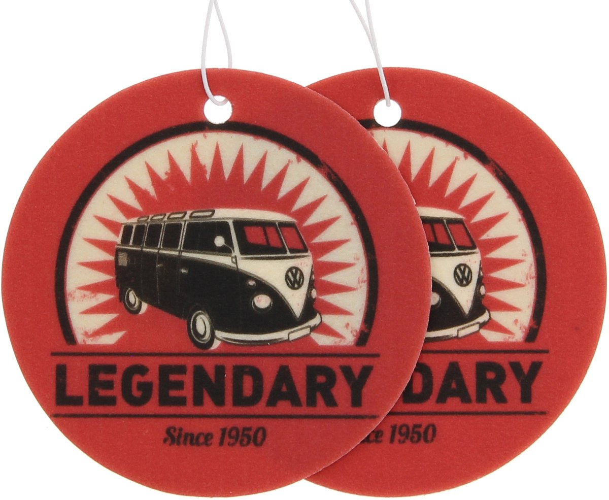 VW Collection by BRISA - Set van 2 Volkswagen luchtverfrissers met VW T1 Bulli Bus-motief (Vanille)