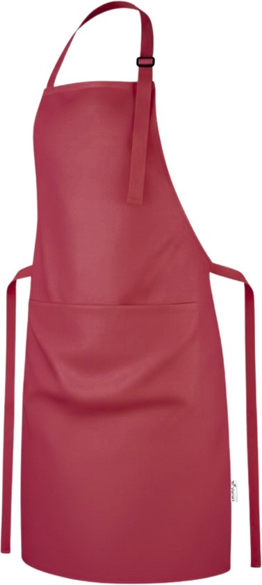 Viamart® - Professioneel Keukenschort - Kookschort - BBQ Schort - Schort - Horecakwaliteit - Verstelbare Gesp, Lange Koorden en 3 Praktische Grote Zakken - Unisex: Dames & Heren - Maat: One Size Fits All - Wasbaar op 60° - Bordeauxrood