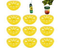 10 stuks wespenvallen - wespen lokdozen - hoornaar val voor hoornaar - muggenval - kan op flessen worden gemonteerd - hergebruik - voor het vangen van bijen, wespen en fruitvliegjes (6*7,2cm - geel)