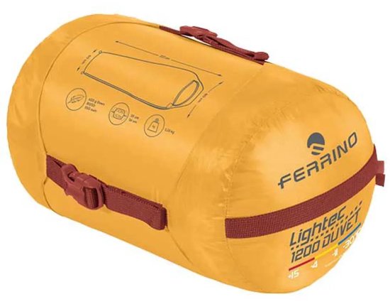 Ferrino Sleepingbag Lightech 1200 Duvet Rds Down Slaapzak Oranje Long van Ferrino — afbeelding 3