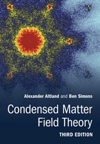 Boekomslag van Condensed Matter Field Theory, derde editie, met een abstracte, kleurrijke afbeelding van rode en gele spikkels op een donkere achtergrond.