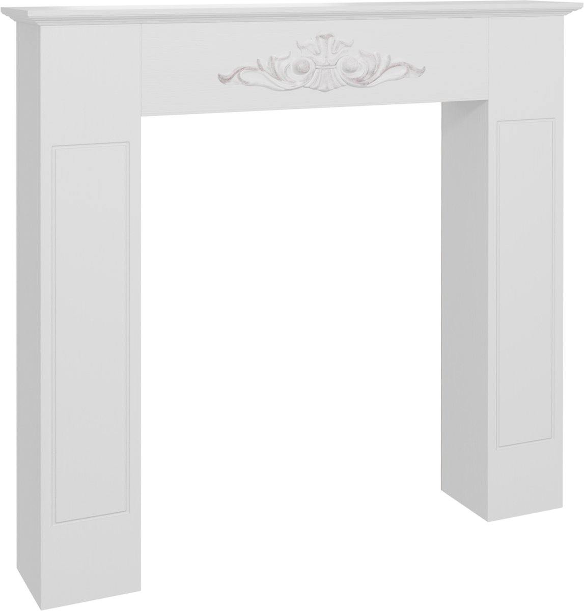 HOMCOM Haardmantelombouw van dennenhout 101x19x100cm Wit