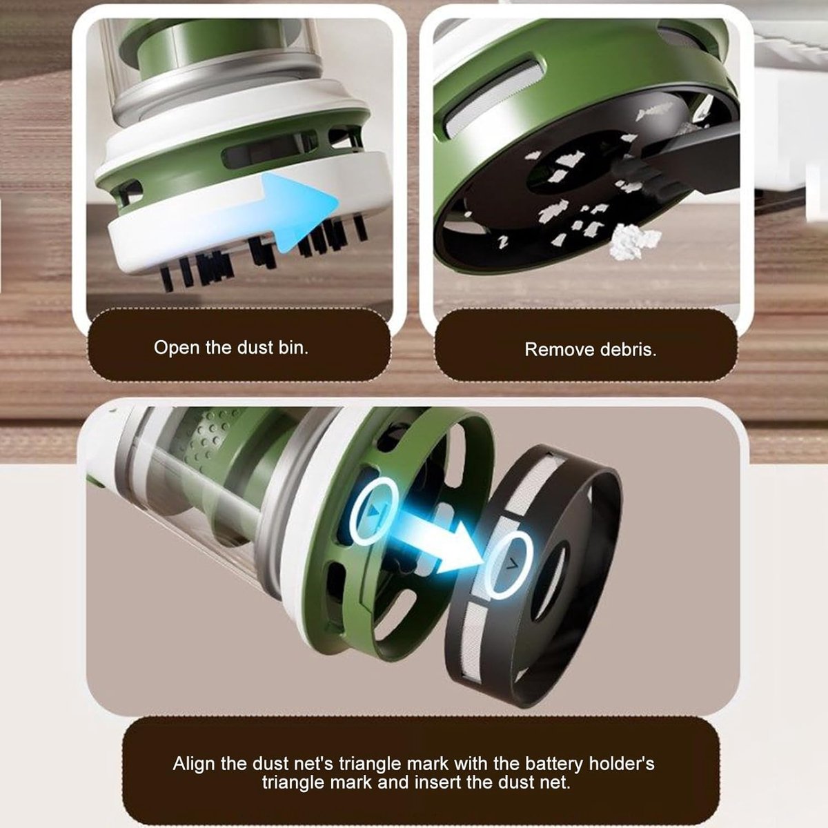 Stroom Commerce Draadloze Mini-Stofzuiger Oplaadbaar via USB - afbeelding 2