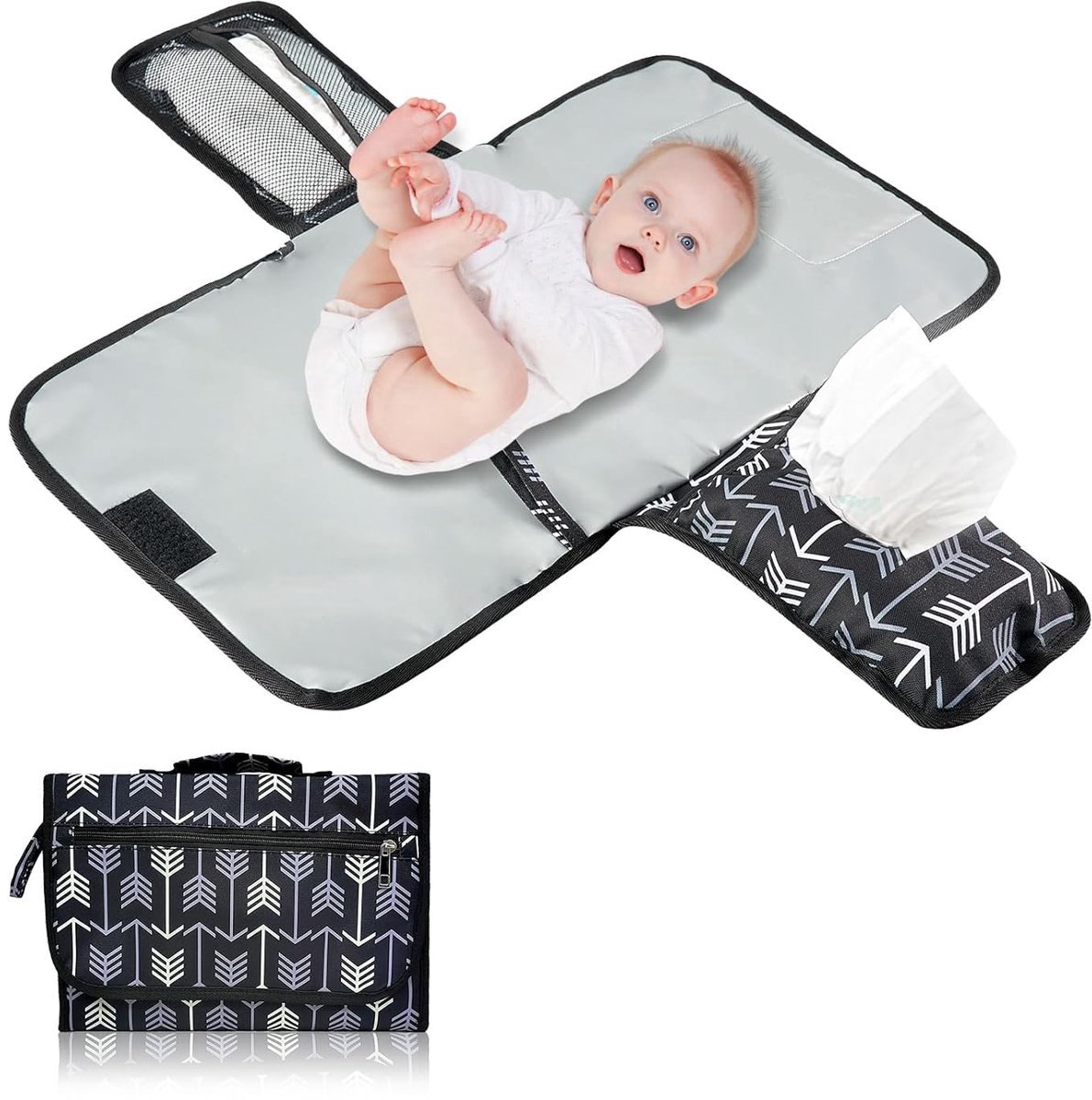 Stunq® Compacte en Veilig Opvouwbare Verschoonmat met Ruime Opbergmogelijkheid - Ideaal voor Reizen en Outdoor Activiteiten