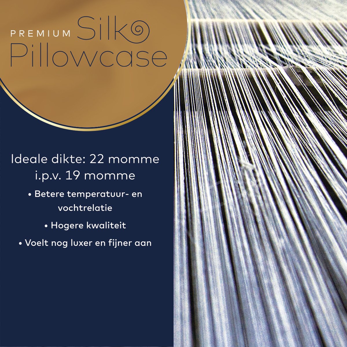Slowwave Premium Silk Pillowcase - Kleur: Champagne - 100% moerbeizijde - 22 momme - Hoogste kwaliteit (grade 6A) - 60x70cm — cadeau in Wonen & Interieur - foto 4