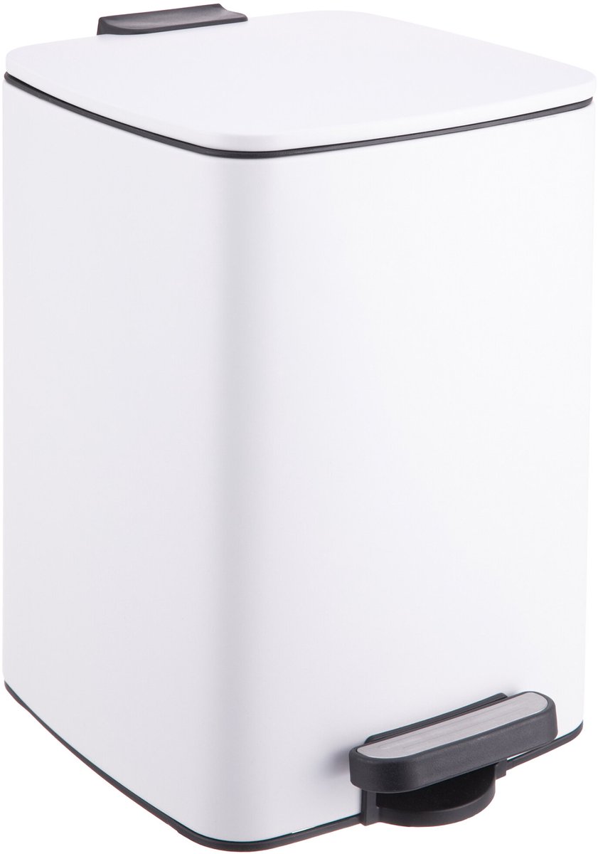 Prullenbak - 12 l - met softclose deksel - wit