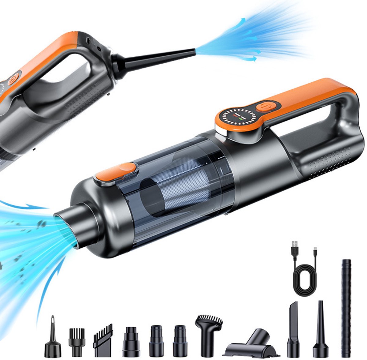 Autostofzuiger, snoerloze handheld, 17000PA, 2-in-1 - Autostofzuiger, - €52,99