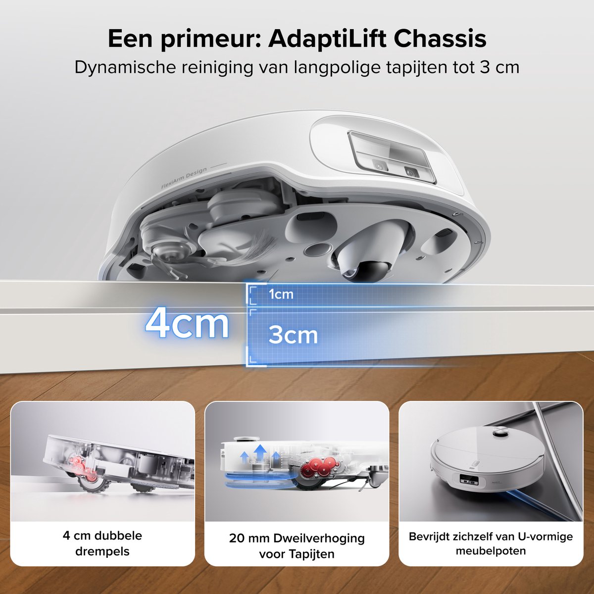 Roborock Qrevo Curv 2 Pro-Robotstofzuiger Met Dweilfunctie-25.000 Pa-7,98 cm Ultraslank Ontwerp-Dweilen met warm water-Reactieve AI-Obstakelherkenning-100℃ Heetwaterwas-Zelfreinigend-Automatische droging-Slimme spraakassistent — afbeelding 6