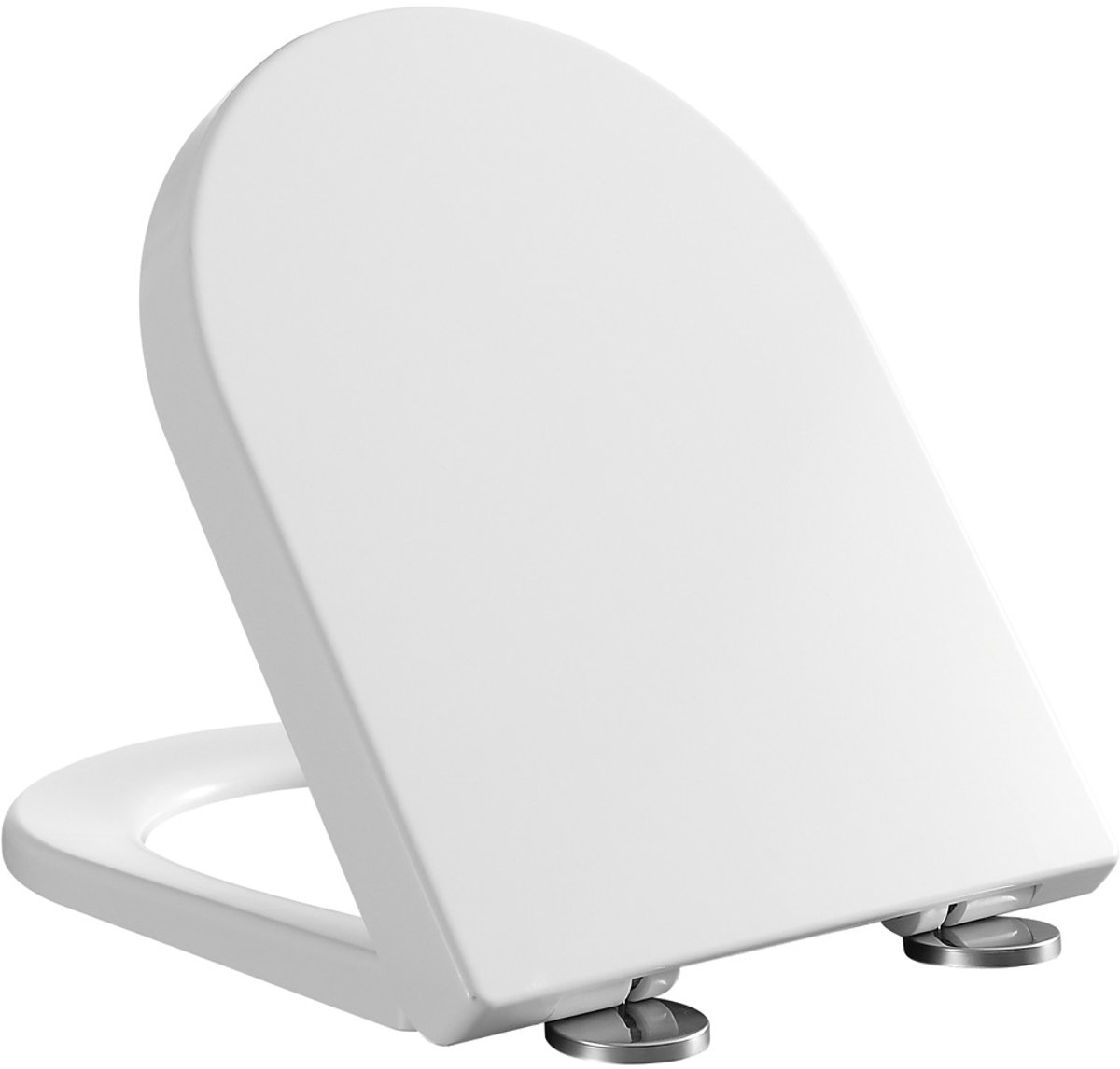 Cecipa Max Toiletbril - Vorm D - WC-brill Soft close - Urea-formaldehyde Hars - Antibacterieel - Belastbaar tot 150 kg - Easy Close functie -RVS Bevestiging - Wit
