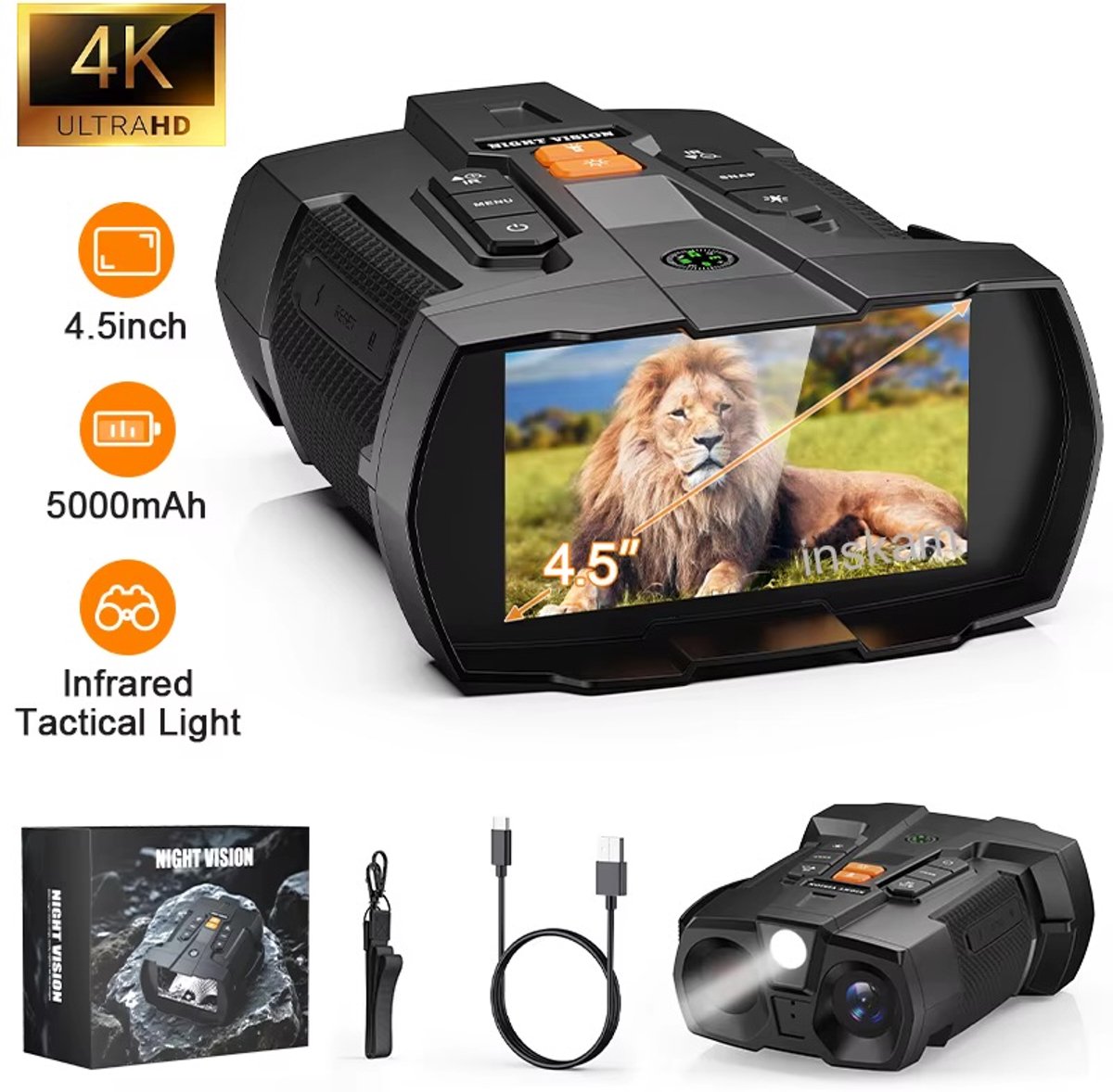 Nachtkijker 4K met Infrarood - Verrekijker - 5000mAh - 800m Bereik - 10x Zoom - Foto - Video - Night Vision Device 338