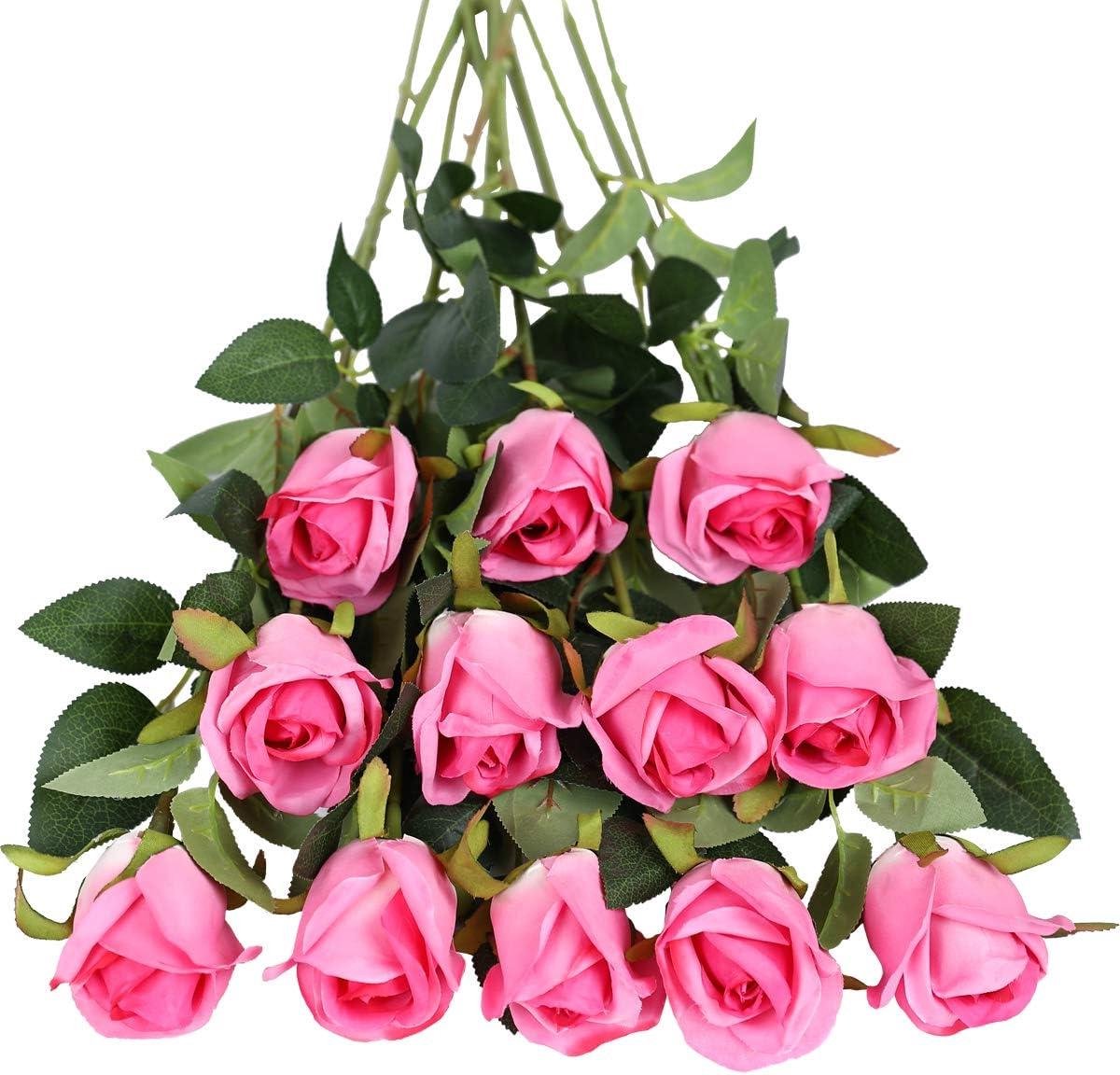 Cosensi - Roze kunstbloemen met lange steel voor bruiloft en thuisdecoratie