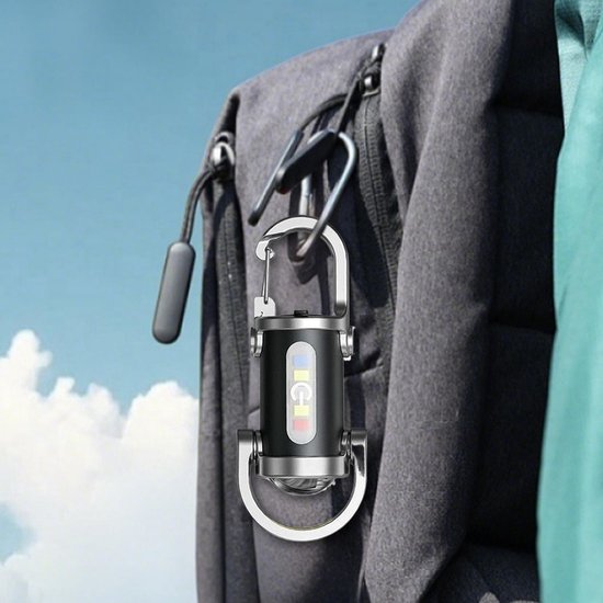 Mini USB oplaadbare LED zaklamp sleutelhanger, draagbare waterdichte camping zaklamp, sleutelhanger, outdoor uitrusting — afbeelding 4