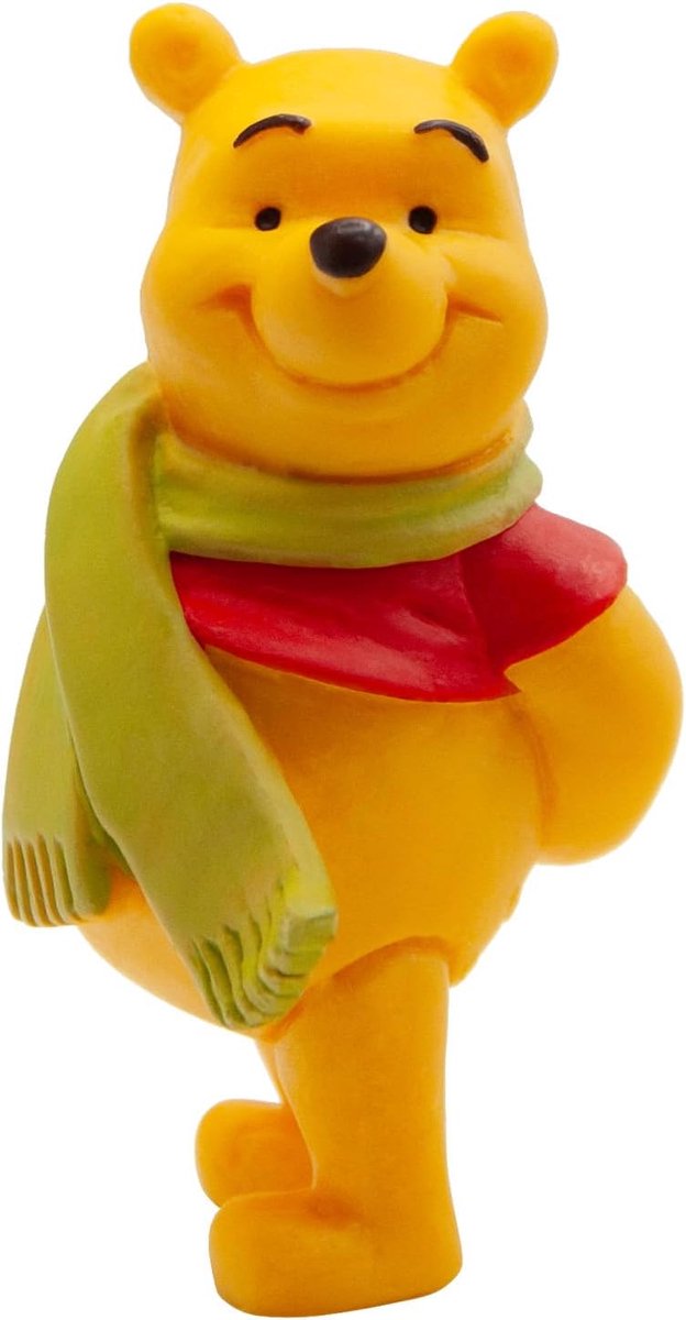 Bullyland 12327 – Speelfiguur Disney Winnie de Poeh met sjaal – levensecht en detailrijk vormgegeven – ideaal als klein geschenk of vrolijk taartfiguurtje voor kinderen vanaf 3 jaar