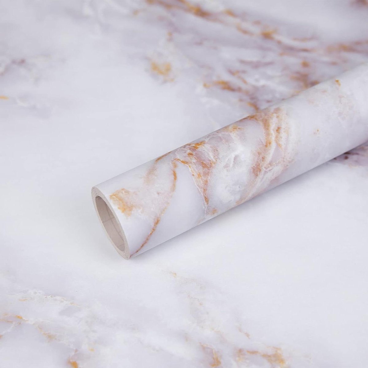 Cosensi - Marmer Vinyl Zelfklevend Contact Papier 60x500cm - Wit - Waterdicht - Peel en Stick Behang voor Keuken en Badkamer - Marmerlook - Zelfklevend - Keuken Aanrecht - Decoratief Folie.