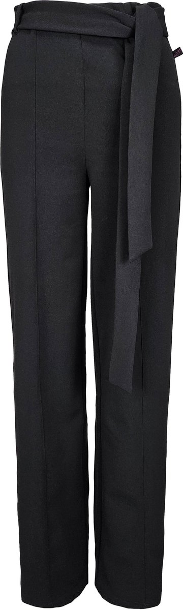 Zoen Woman - Britt stretch pants - scuba broek - straight leg stretch pantalon - Black Zwart - XS