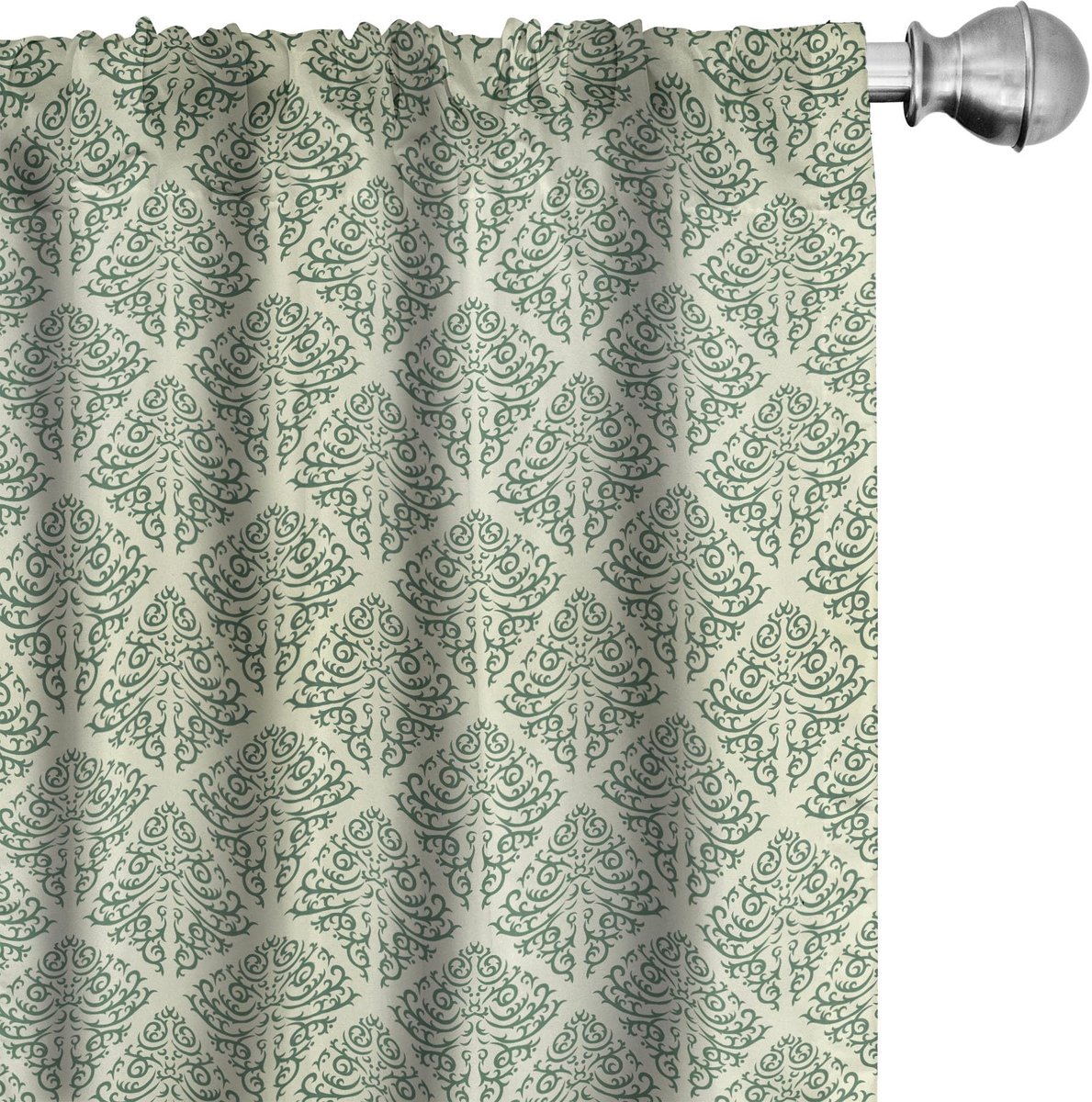 ABAKUHAUS Abstract Groen – Voorhangset 2x75x175 cm – Jadegroen Pastel Jade-groen