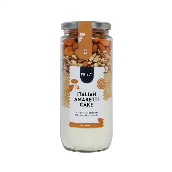 Pineut ® Cake Baking Mix Pot Italian Amaretti - Cadeau de paquet de pâtisserie - Paquet de DIY - Profitez ensemble - Cadeau original
