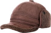 Muts - muts met oorflappen - wintermuts heren met klep - muts met klep - muts heren - muts met klep heren - Trapper hoed - Winterse - Geschikt voor buitensporten, skiën, fietsen, wandelen, hardlopen - koffiebruin