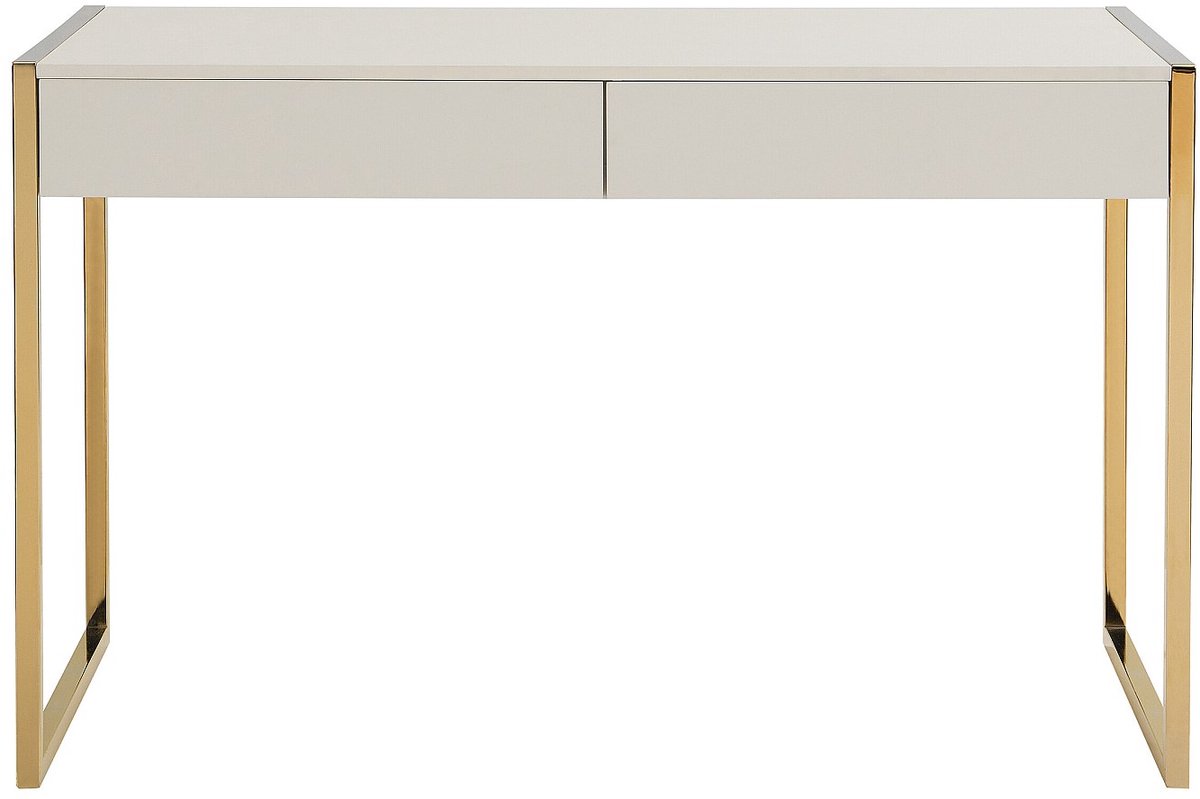 Vente-unique Bureau met 2 lades - Mdf en metaal - Beige en goud - MASON van Pascal Morabito