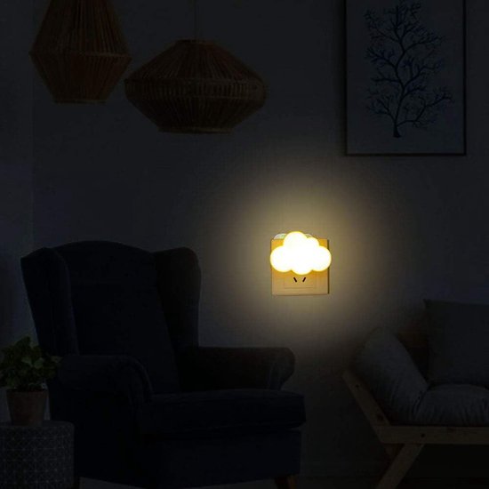 Nachtlampje - Nachtlampje Stopcontactled Nachtlicht Plug-In Nachtlichten voor Kinderen Volwassenen - Schattige Droom Verlichting Wandlamp Wolk Nachtlicht voor Slaapkamer Badkamer - Toilet Trap Keuken Gang Huis Decor van Merkloos — afbeelding 3