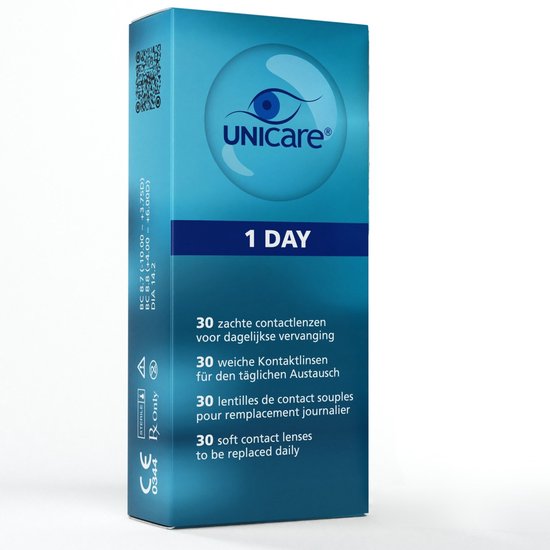 Unicare Zachte Daglenzen - 30 stuks - Sterkte -3.25 - Hioxifilcon A - 58% water - Gevoelige Ogen