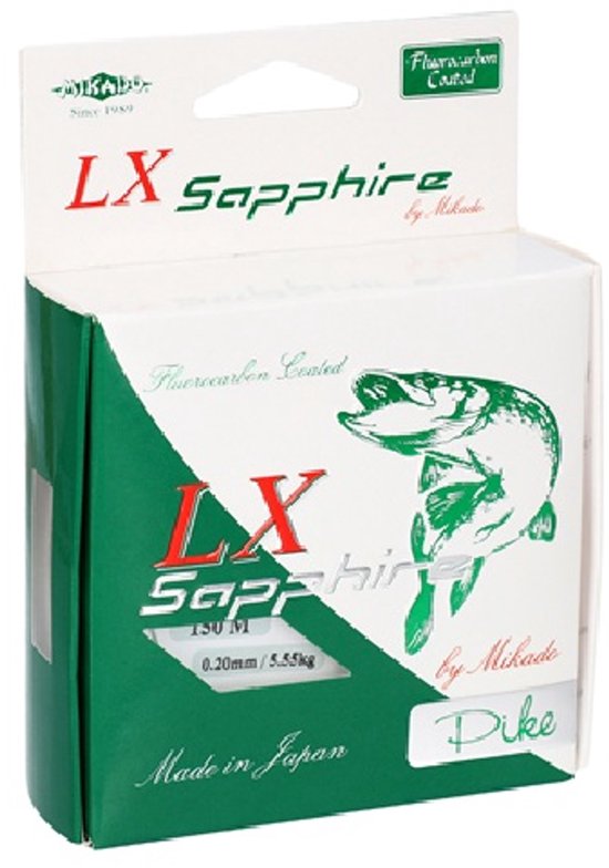 Mikado LX Sapphire Pike - 0.20 mm - 5.50 kg - 150 m - Fluorocarbon Coated Roofvis Lijn van Merkloos — afbeelding 3