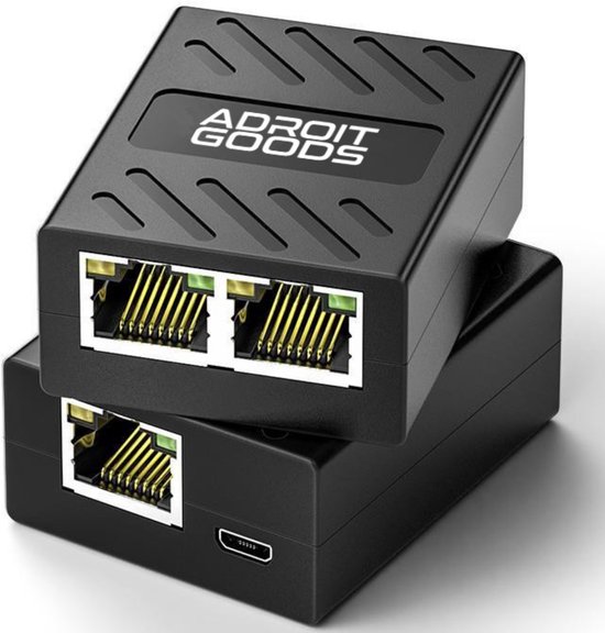 AdroitGoods Internet Splitter - 2 Poorten - Netwerk Switch - tot 100Mbps - Netwerk Splitter - RJ45,