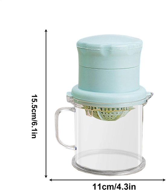 Sapmachine, Handmatige citroensapper persmachine met kopje en zeef, Citrus Press Squeezer, Draagbare fruitsapmachine voor thuis, Keuken, Eetkamer, Citrussapmachine voor sappig fruitextract van Merkloos — afbeelding 3