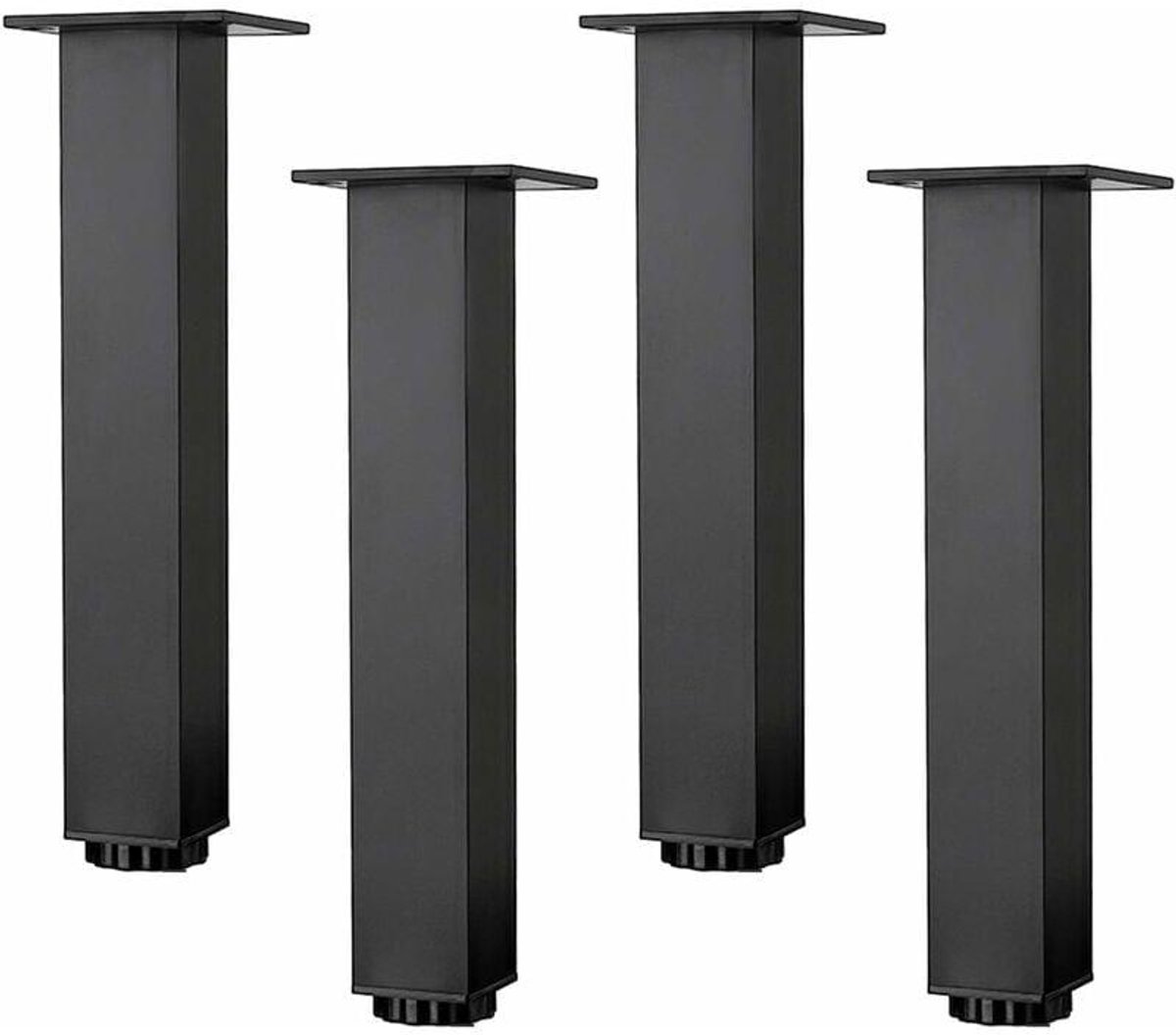 TuseRxln Aluminium Meubelpoten - Matte Zwart - Hoogte Instelbaar 5-40cm - 4 Stuks - Geschikt voor Badkamerkeukenmeubels