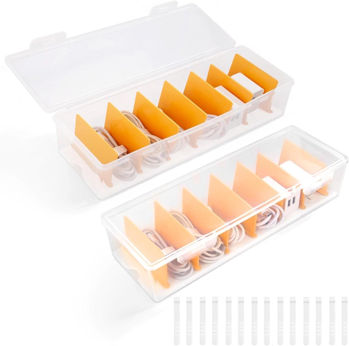 Organizer voor Kabels en Snoeren - Opbergbox voor Kabels - Kabelhouder met Deksel