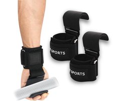 AJ-Sports Grip Hooks - Lifting Straps - Wrist Wraps - Zwart