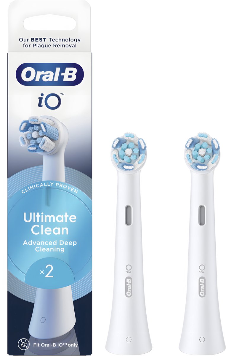 Oral-B iO Ultimate Clean – Opzetborstels – 2 stuks – Wit – Origineel – Compatibel met iO-series