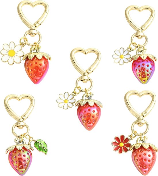 Teaaha Parel Sleutelhanger Polsbandje Gouden Imitatie Parel Sleutelketting Vrouwen Leuke Portemonnee Charms Hanger Liefde Hart Girly Rugzak Sleutelring Accessoire Cadeau voor Autosleutels, Goud, 5.1