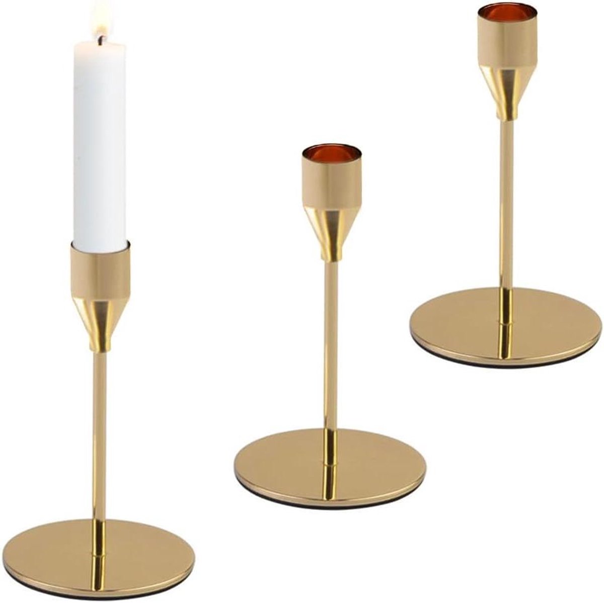 Cosensi - Gouden metalen kaarsenhouder, ornament decoraties voor tafel - bruiloft feest