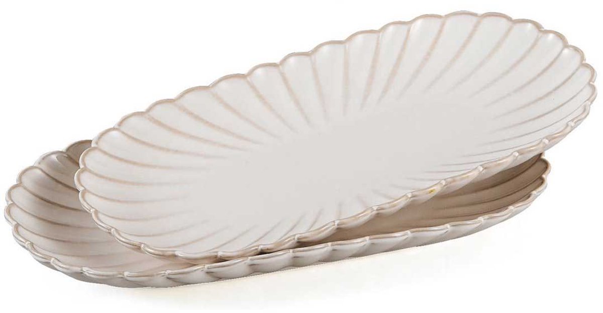 Bloomy Serveerschalen Set van 2 - Porselein - 31cm x 26cm
