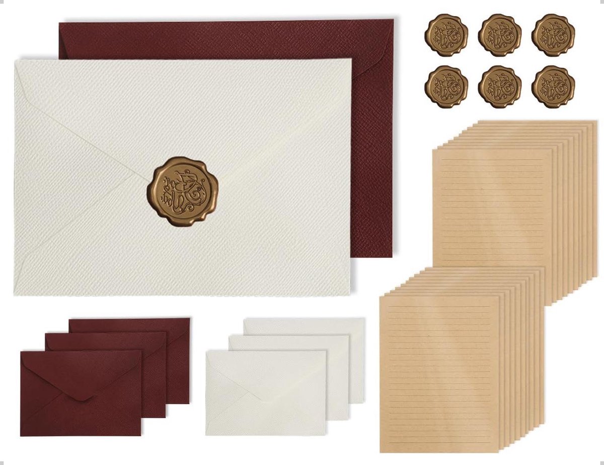 Cosensi - Briefpapierset met vintage design voor uitnodigingskaarten bruiloft en verjaardag.