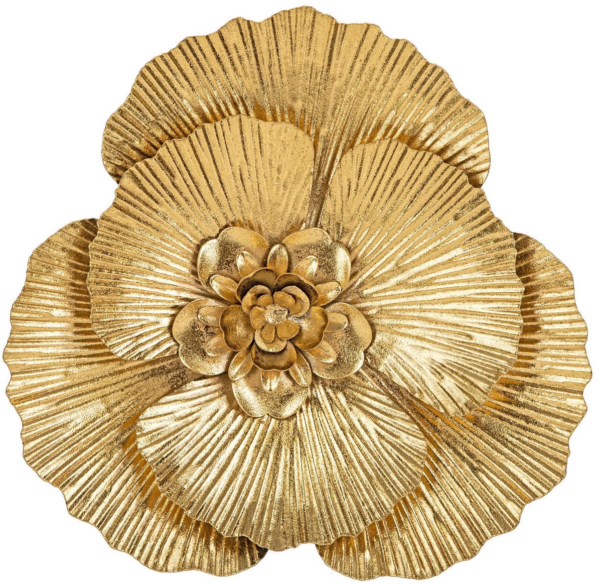 Stunq® 3er Set Wandskulpturen – Metall Magnolie Wandblume Moderne Antik Finish