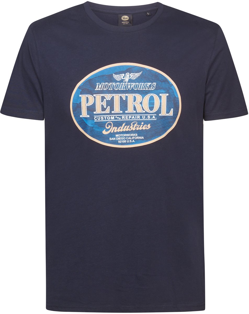 Petrol Industries - Heren Bedrukt jersey T-shirt Estrella - Blauw - Maat XL