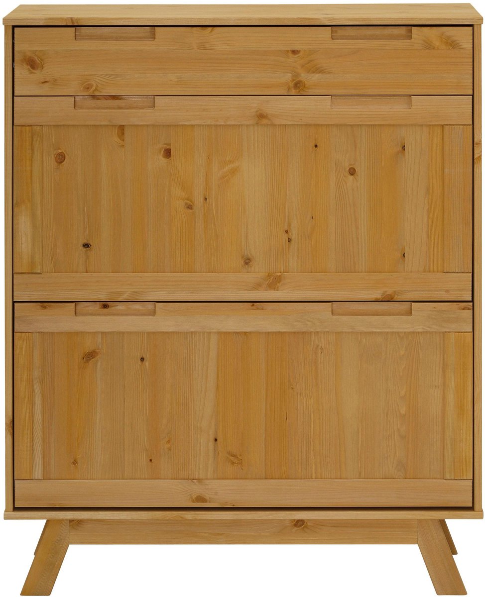 Ohio-Schoenenkast - 2-Kleps 1-Lade - Gebeitst