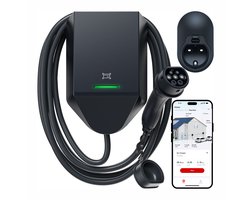 ELECQ laadpaal 11kW 3 fase – Wallbox 16A – 5M laadkabel - met RFID / wifi / OCPP – App-besturing – ondersteunt actief lastbeheer en PV-overschotladen (vereist Power Monitor)