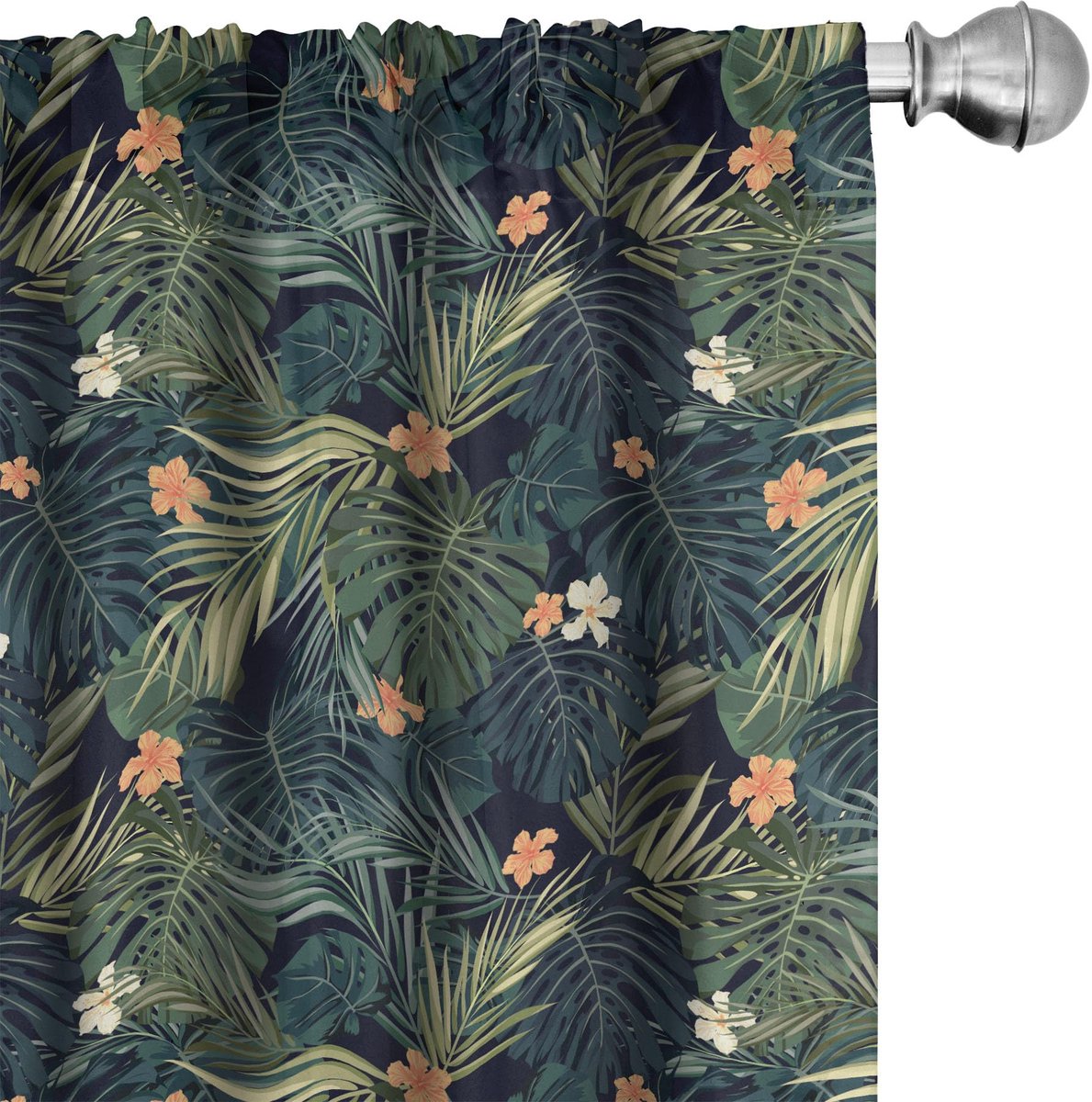 ABAKUHAUS Palme Voorhangen – 2x75x175 cm – microvezel – multikleur Mehrfarbig